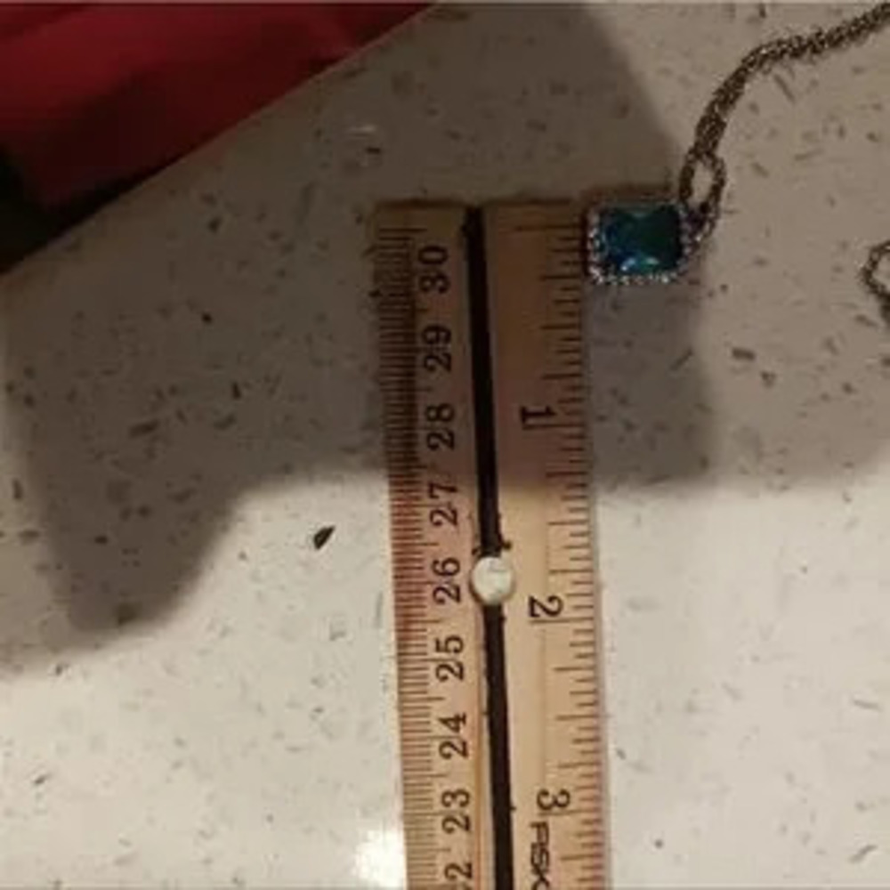 Blue Topaz Pendant Gemstone Diamond Necklace